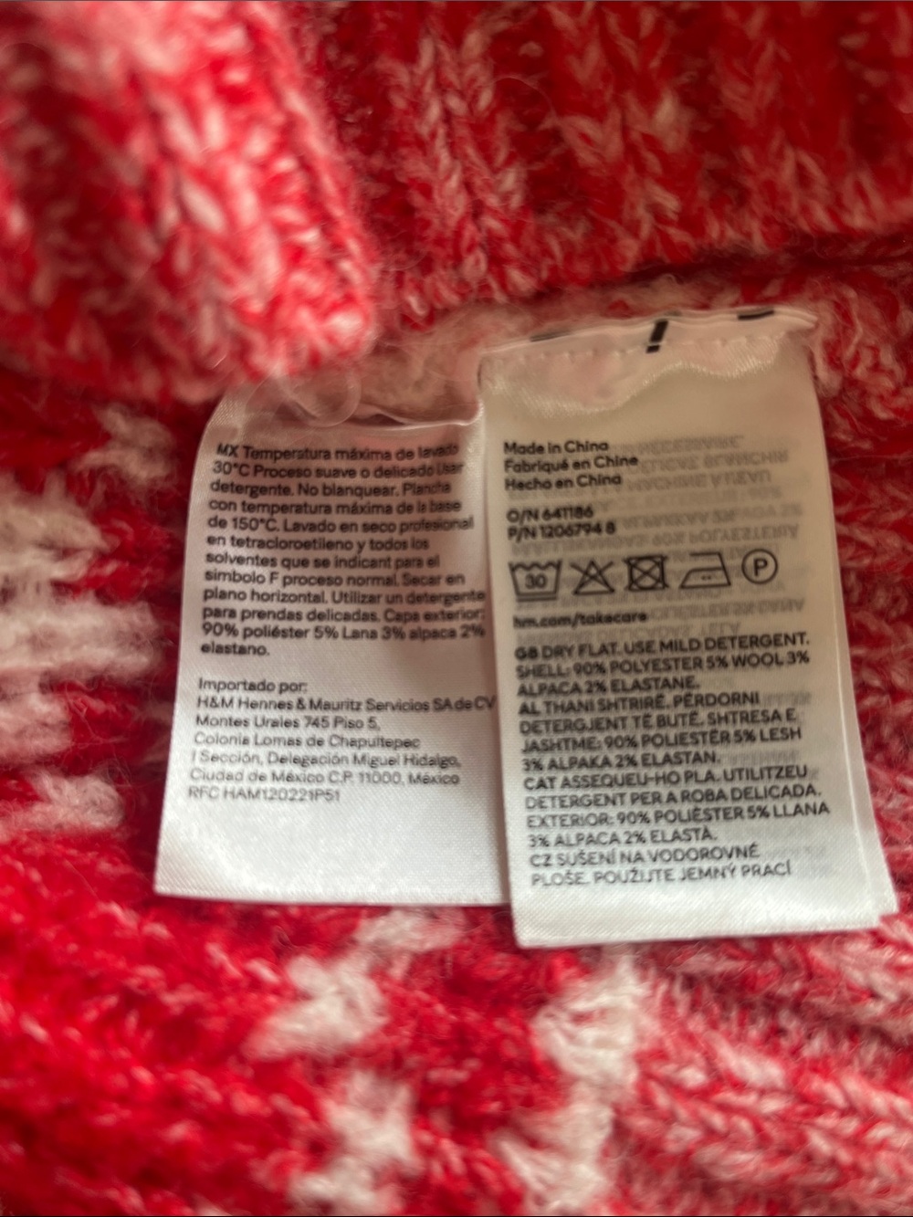 H&M Red and Cream Fair Isle Crewneck Sweater - Picture 5 of 5